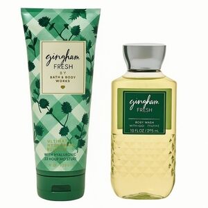 NWT Bath & Body Works Gingham Fresh Body Wash and Lotion Set